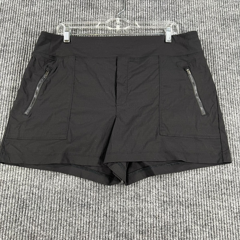 Athleta Trekkie North Mid Rise Shorts Womens Size 16 Black Pockets 3.5" Inseam